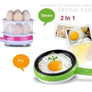 1. An electric frying pan filled with cooked eggs, showcasing a delicious breakfast preparation. 2. A close-up of an electric frying pan containing scrambled eggs, highlighting a vibrant breakfast scene. 3. An electric frying pan displaying perfectly cooked eggs, emphasizing a delightful cooking moment.